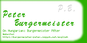 peter burgermeister business card