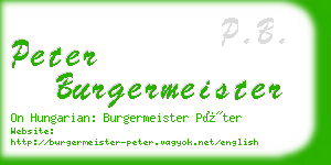 peter burgermeister business card